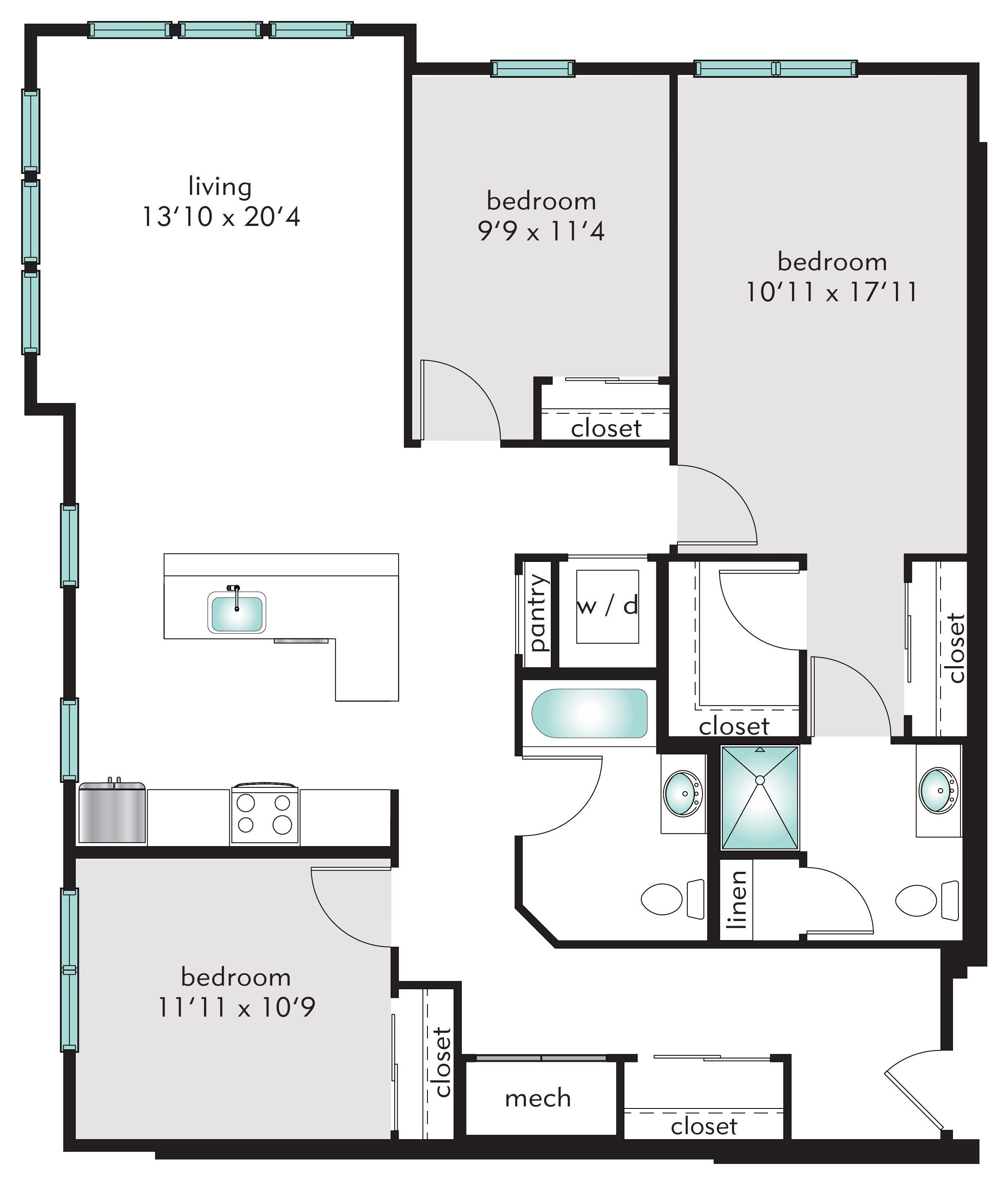 3A Floor Plan at The Tannery, Connecticut